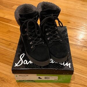 Sam Edelman Black Winter Boots with Gray Lining